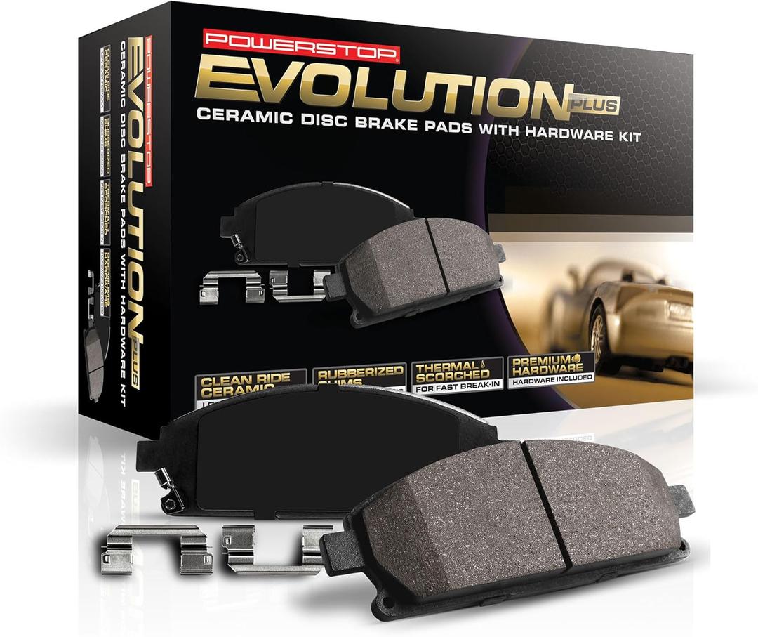 Power Stop 17-1589 Front Z17 Ceramic Brake Pads with Hardware For Chrysler Pacifica Town & Country Voyager Dodge Grand Caravan Journey Jeep Wrangler Gladiator VW Routan [Vehicle Specific -Check Model]