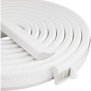 2Pcs196" Wedge-Shape Foam Window Weather Stripping Door Seal Strip,Soundproofing Frame Insulation Tape for Exterior Front Door,Noise Cancelling Window Inserts,Door Gap Filler Light Blocker,White