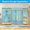 Ulif E10 Clothes RackWith Stretchable Hanger RodFreestanding Clothing Racks for Hanging ClothesAdjustable Closet Organizer SystemPortable Garment Rack 73-97"W x 15" D x 72" HMax Load 800LBSGold