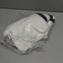 Saodimallsu Womens Striped Sweater Dress V Neck Collared Long Sleeve Slim Fit Ribbed Knit Trendy Mini Dresses (Small, White)