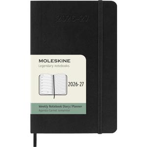 Moleskine Classic 18 Month 2026-2027 Weekly Planner, Soft Cover, Pocket (3.5" x 5.5"), Black, 208 pages