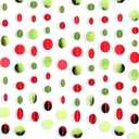 Syhood 10 Pcs Party Decorations Paper Dot Circle Garlands Glitter Streamers Hanging Banner Decor for New Year Baby Shower Wedding Birthday Backdrop Supplies (Red and Green)