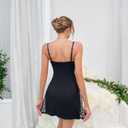 3 x dream love Women's Lingerie Sexy Nightwear Spaghetti Strap Nightgown Babydoll Chemise S-XXL (Black, M)