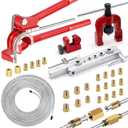 Smseace 26Pack 3/16 Inch Brake line kit Include 25 FT Zinc-Plated Brake Lines with Fitting(16pcs Fittings,2pcs Union+4pcs Nut) Brake line Bender,Single Flare Tool,Cutter 3/16 Inch Brake Line Kit