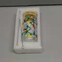 Joyseller Christmas Gifts, 18oz Color Changing Christmas Lights Iced Coffee Can Glass, X-mas Glass Cup with Lid and Straw, Holiday Tumbler