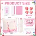 American Mahjong Set, 160 Pink Mahjong Tiles 4 Rack Pushers 4 Dice 3 Bags | 1.2'' Melamine Tiles, All-in-One Rack Pushers, Botanical Art, Clear Symbols, for Family Beginner Game Table Travel Collection, 1.2 x 0.9 x 0.5 inches