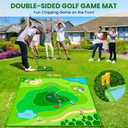 Battle Golf Chipping Game Set, 71x71in Double-Sided Mat with Stand, No Club, Target Disk Pattern: 3A