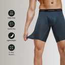 Men's Underwear 9 Inch Long Leg Boxer Briefs for Men, Performance, Moisture Wicking Pack, Anting Chafing, Fly, L