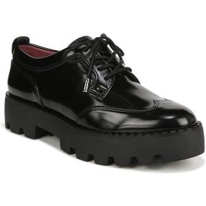 Franco Sarto Womens Balin Oxford Lace Up Loafers Black Gloss 11 M