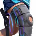 Sparthos Hinged Knee Brace - Relieves ACL, MCL, Meniscus Tear, Arthritis, Tendon Pain - Dual Metal Side Stabilizers - Support for Running, For Men and Women Check Size Chart (Large/XL)(Gray/Black)