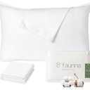 FAUNNA 100% Cotton Pillow Protectors, Bed Bug Proof, Hypoallergenic, Featuring Antimicrobial Product Protection for Enhanced Freshness, - Premium Breathable Zippered Protectors. Size: King