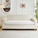 Couch Covers for 2 Cushion Sofa Pet Friendly Couch Cushion Covers Universal Sofa Covers Washable Stretch Slipcovers for Sectional Sofa (Texture Ivory White,Large Double Seat Cover)