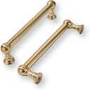 khtumeware 10 Pack Champagne Bronze Cabinet Pulls 3-1/2 Inch(89MM) Hole Centers Satin Brass Kitchen Cabinet Handles Cabinet Hardware for Cabinets Cupboard Handles Drawer Pulls