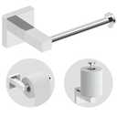 RUACQ Toilet Paper Holder Wall Mount, Square Base Tissue Roll Holder for Bathroom, Toilet Roll Holder Stainless Steel(Chrome)
