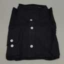 Alimens & Gentle Men's Cotton Linen Shirts Long Sleeve Button Down Shirt Band Collar Beach Shirts Black.L