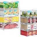 iSPECLE 8 Pack Freezer Organizer Bins, Adjustable Wire Baskets for 10 to 20 Cu.Ft Chest Freezer, Stackable Storage with Handles, Deep Freeze Organizer for Meat & Vegetables, White