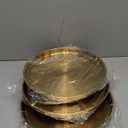 Thenshop 3 Pcs 12 Inch Gold Round Serving Tray Stainless Steel Circle Decorative Vanity Gold Plate Metal Jewelry Makeup Organizer Dishes for Gift Wedding Coffee Table Bathroom Dessert Christmas