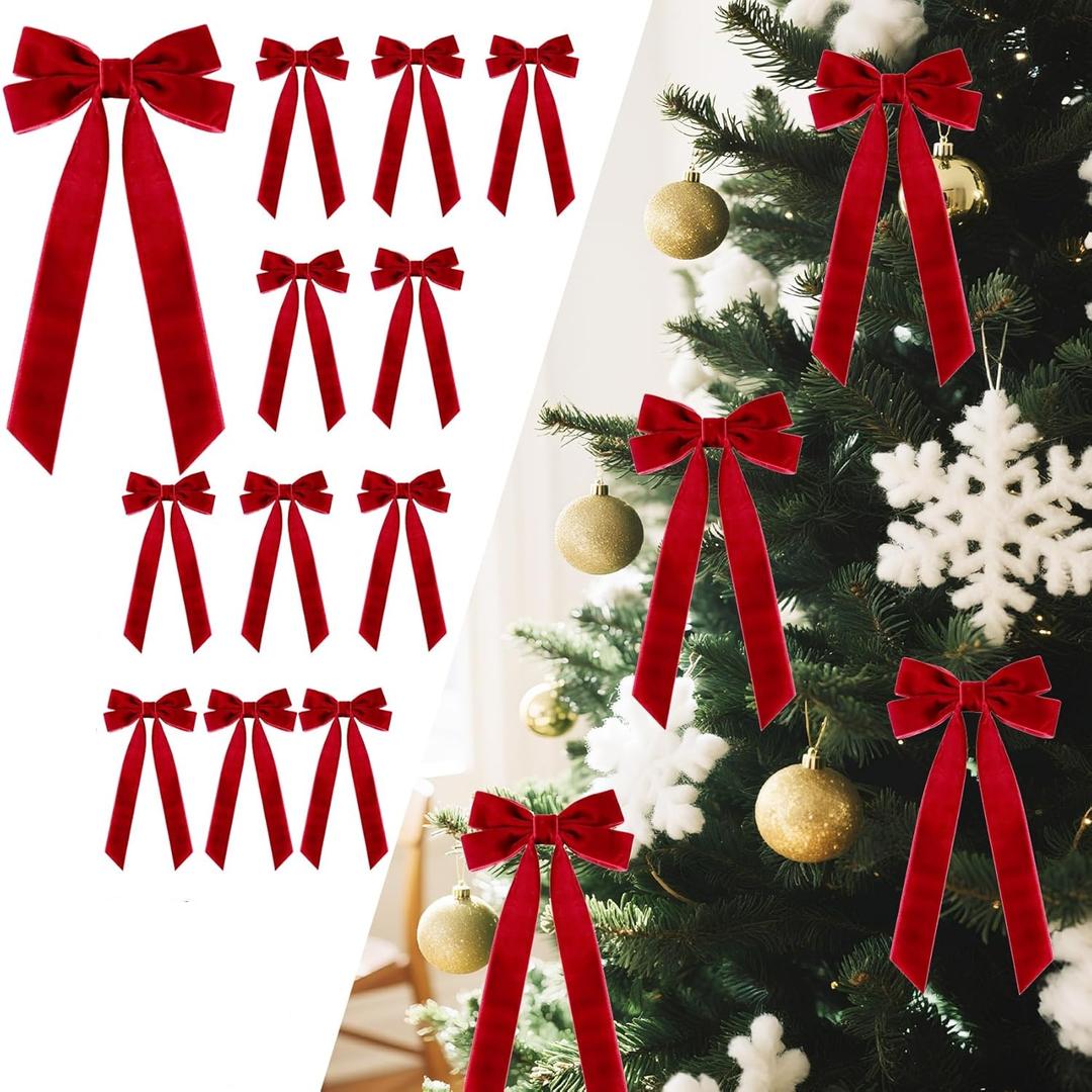 12-Pack of Red Velvet Ribbons, 5x12"