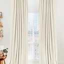 100% Blackout Shield Linen Blackout Curtains for Bedroom 90 Inches Long, Back Tab/Rod Pocket Living Room Drapes, Thermal Insulated Blackout Curtains 2 Panels Set, 50" W x 90" L, Ash Grey