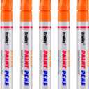 Orange Paint Markers, 5 Pack Oil-Based Waterproof Quick Dry Permanent Paint Pen Set for Rocks Painting, Wood, Fabric, Plastic, Canvas, Glass, Mugs, Metal, Tire, Stone, DIY Craft