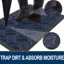 OLANLY Indoor Outdoor Mat, Sturdy Natural Rubber Floor Mat, Non Slip Low Profile Waterproof Doormat, and Stain Front Door Mats, Easy Clean Patio Entrance Mat, 36''x24'', Navy