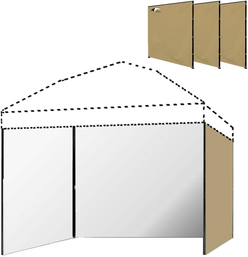 Outdoor Canopy Walls 10x10 Set 3, Sidewalls for 10 x 10 Rain Canopies Shade Khaki