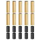 PATIKIL 3" Tall Candle Covers Sleeves, 10Pcs Metal E12 Chandelier Socket Sleeves with Insulation Heat Shrinkable Flame Retardant Tube Bulb Light Base Holder for Lamps, Golden