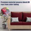 14Pcs Patio Stretch Cushion Covers, Outdoor Couch & Sofa Replacement Slipcovers for Patio Furniture Cushion Covers, Washable Reusable Furniture Protector, Square Large, Wine Red