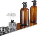 16Inch Stainless Steel Wall Mounted Floating Shelf Drilling or Shelf Adhesive Modern Room Decor Wall Shelf Floating Shelf for Bathroom Bedroom Decor (Chrome)