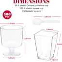 UrbanRoots 300 Pack Clear Plastic Dessert Cups(5 oz),Disposable Parfait Cups For Pudding, Fruit and Ice Cream,Mini Shooter Cups With Spoons For Party,appetizer cups