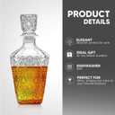 Whiskey Decanter  Elegant Liquor Decanter Set  Glass Liquor Bottle for Whiskey, Tequila and Brandy  Sophisticated Sparkling Design  Set of 2 Premium Decanters for Alcohol