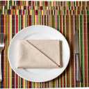 4-Pack Bamboo Placemats,Woven Heat-Resistant Rectangular Table Mats, Natural Rectangular Dining Place Mats, Rustic Japanese Style Plate Mats for Indoor Dining, Kitchen and Party Use(Colorful