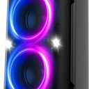 QxbJoy Portable Bluetooth Party Speaker: 160W Peak Powerful Loud Sound Deep Bass Wireless Boombox Large Subwoofer 15 Hours Battery Life Fast Charging with Led Light Show for Outdoor Camping Backyard