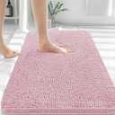 OLANLY Bathroom Rugs 30x20, Extra Soft Absorbent Chenille Bath Rugs, Rubber Backing Quick Dry, Machine Washable Bath Mats for Bathroom Floor, Tub and Shower, Home Decor Accessories, Dusty Rose
