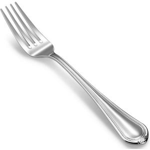 KEAWELL Pearl Edge 4-Piece Premium Fork Set, 18/10 Stainless Steel, Fine Silverware with Mirror Finish, Dishwasher Safe (4, 8" Dinner Forks)