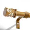 Natural Wood Curtain Rods for Windows 48 to 84 inch Boho Decorative Handmade Wood Grain Drapery Rods with Leaf Finial 1" Adjustable Heavy Duty Curtain rod for Living Room Bedroom Kitchen (36'' - 88'' (1 Pack))