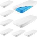 Breling Kids Air Mattress Fitted Sheets Compatible with Intex Cozy Kidz (Sheet Only) Toddler Inflatable Mattress Sheets for Kids Sleepover Party Travel Camping Airbed(White,8 Pcs)