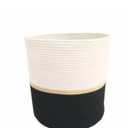 HD Designs Polyester Rope Basket - White Black & Gold