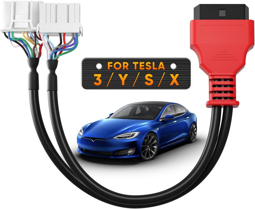 Autel Original TCAN003 Splitter Diagnostic Cable for Tesla Model 3, Y, S, X, 20 Pin + 12 Pin to 16 Pin OBDII Adapter OBD2 Connector Work w/Autel Scanner MaxiSys Ultra Elite II PRO MS909