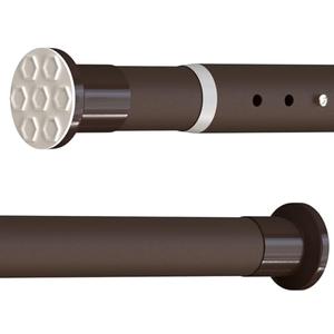 Oxdigi Tension Shower Doorway Curtain Rod/Adjustable 102.4-122.1 inches No Drilling Window Curtain Rod for Bethroom, Indoor Decor/Brown