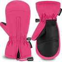 Andake Kids Mittens Toddler Mittens Kids Winter Gloves Warterproof Breathable Windproof Skiing Snowboarding for Boys Girls (YS (9-12 years), Pink)
