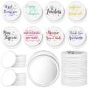 Kigley 48 Pcs Mother's Gifts Inspirational Compact Mirror for Women Bulk 2.8'' Purse Mirror Motivational Positive Office Gift for Coworker Team Teacher (White Base)