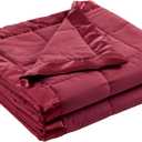 Madison Park Windom Down Alternative Blanket, Premium 3M Scotchgard Moisture Wicking Treatment, Lightweight and Soft Bed Cover For All Season, King, Satin Trim, Burgundy