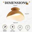 LED Ceiling Light Fixture, 11.8" Semi Flush Mount Gold Ceiling Light
