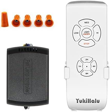 YukiHalu Ceiling Fan Remote Control Kit, Universal and Compact Size, Fan Speeds and Timings Control, Comply with UL1917