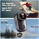4k Sports Action Camera, Mini Body Camera with Audio and Video Recording, Wearable Action Body Cam, Thumb Size Pov Camera Magnetic Back Clip, Camcorder for Cycling,Travel,Pet,Vlogging (128 GB)
