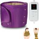 Electric Massager Sauna Belt 360 Whole Circle Heat Hot Belt Heating Massage Pad for Lower Back and Waist Pain Relief Deep Tissue,Body Shaper, Ab Workout (Purple)