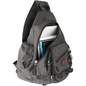 Large Sling Bag Laptop Backpack Cross Body Messenger Bag Shoulder Travel Rucksack (A-Black)