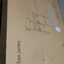 Nathan James Dahlia Counter Height Chair, Modern Barstool with Back, Mid-Century Metal Legs and Padded Cushion for Kitchen, Island and Bars, Light Grey/Black (1, Feather Gray-matte Black)