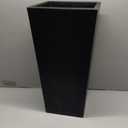 Elly Dcor 22 inch Tall Plastic Planter with Drainage, Large Square Modern Pot, Lightweight,Extremely Durable for Outdoor, Indoors 22" x 12" Black